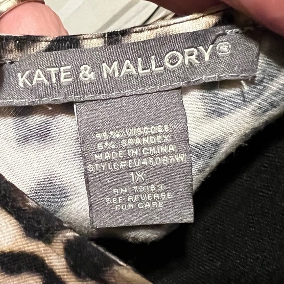Kate & Mallory Animal Print Long Sleeve Dress Sz 1x - Picture 4 of 4